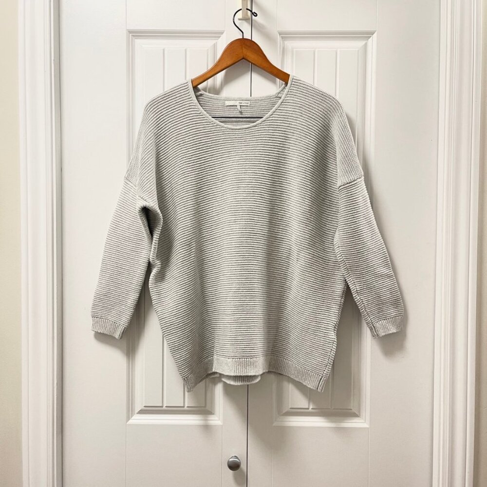 OAK + FORT Ribbed Knit Sweater Grey – Size S